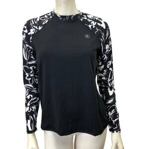 HURLEY LONG SLEEVE SWIM‎ UPF 50+ TOP MD NEW WITH TAG